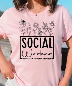 Wildflower Social Worker Shirt Advocate Support Empower Retro Shirt For Social Worker Social Worker Gift QFDT280201