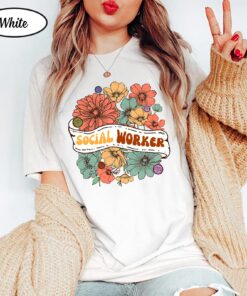 Wildflower Social Worker Shirt Advocate Support Empower Retro Shirt For Social Worker Social Worker Gift