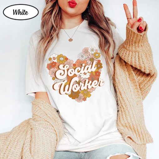 Wildflower Social Worker Shirt Advocate Support Empower Retro Shirt For Social Worker Social Worker Gift QFYY040303