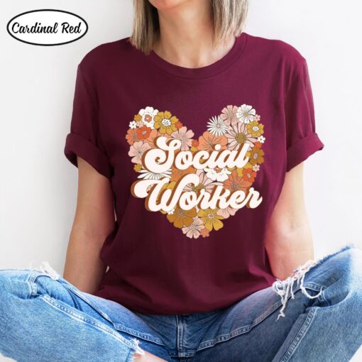 Wildflower Social Worker Shirt Advocate Support Empower Retro Shirt For Social Worker Social Worker Gift QFYY040303 - Image 2