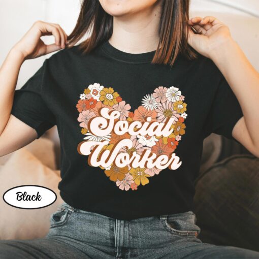 Wildflower Social Worker Shirt Advocate Support Empower Retro Shirt For Social Worker Social Worker Gift QFYY040303 - Image 3