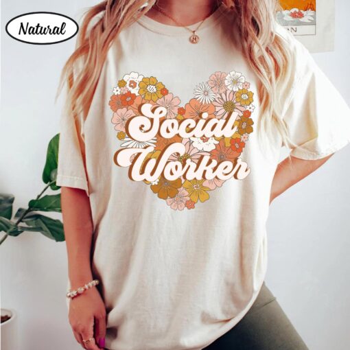 Wildflower Social Worker Shirt Advocate Support Empower Retro Shirt For Social Worker Social Worker Gift QFYY040303 - Image 4