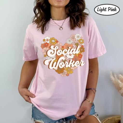 Wildflower Social Worker Shirt Advocate Support Empower Retro Shirt For Social Worker Social Worker Gift QFYY040303 - Image 6