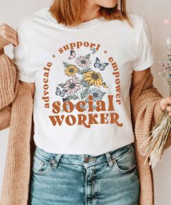 Wildflower Social Worker Shirt Advocate Support Empower Retro Shirt For Social Worker Social Worker Gift