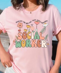 Wildflower Social Worker Shirt Advocate Support Empower Retro Shirt For Social Worker Social Worker Gift