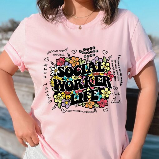 Wildflower Social Worker Shirt Advocate Support Empower Retro Shirt For Social Worker Social Worker Gift UKTD100310