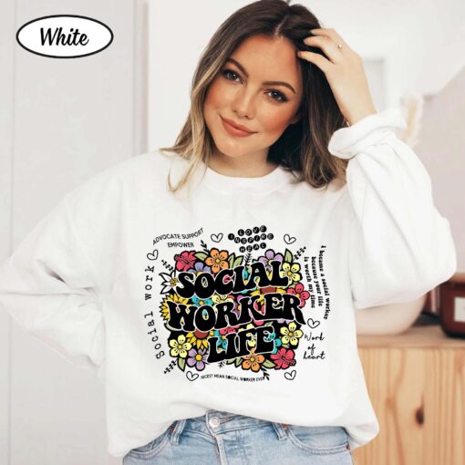 Wildflower Social Worker Shirt Advocate Support Empower Retro Shirt For Social Worker Social Worker Gift UKTD100310 - Image 7