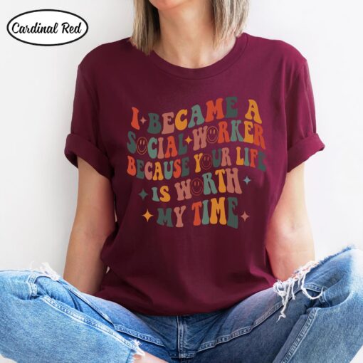 Wildflower Social Worker Shirt I Became Social Worker Because Your Life Is Worth My Time Retro Shirt For Social Worker Social Worker Gift - Image 2